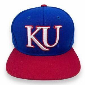 Adidas Kansas Jayhawks KU Snapback Hat Blue Red
